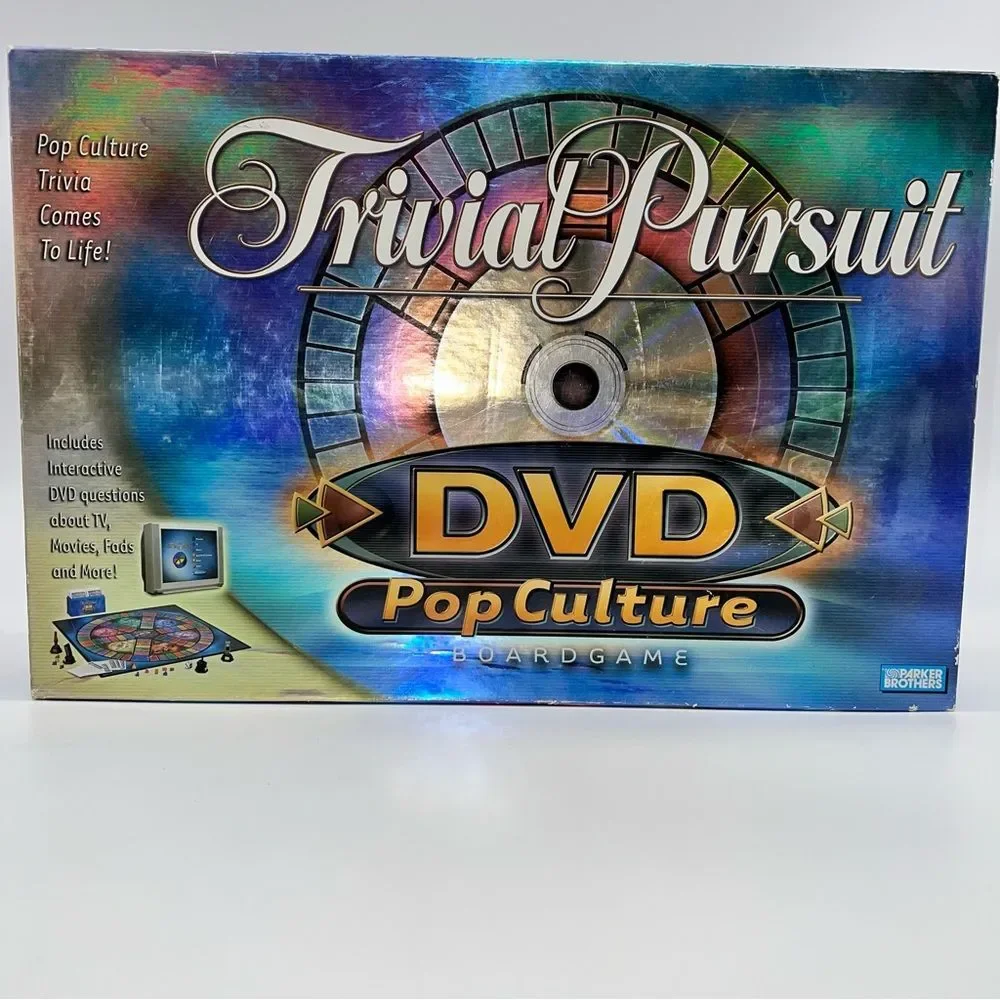Trivial Pursuit DVD Pop Culture BOARD GAME Parker Brothers 2003-Used